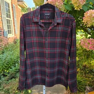 The Kooples Classic Red Plaid Long Sleeve Wool Blend Button Shacket size Small